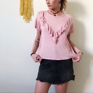 Pink ruffle blouse